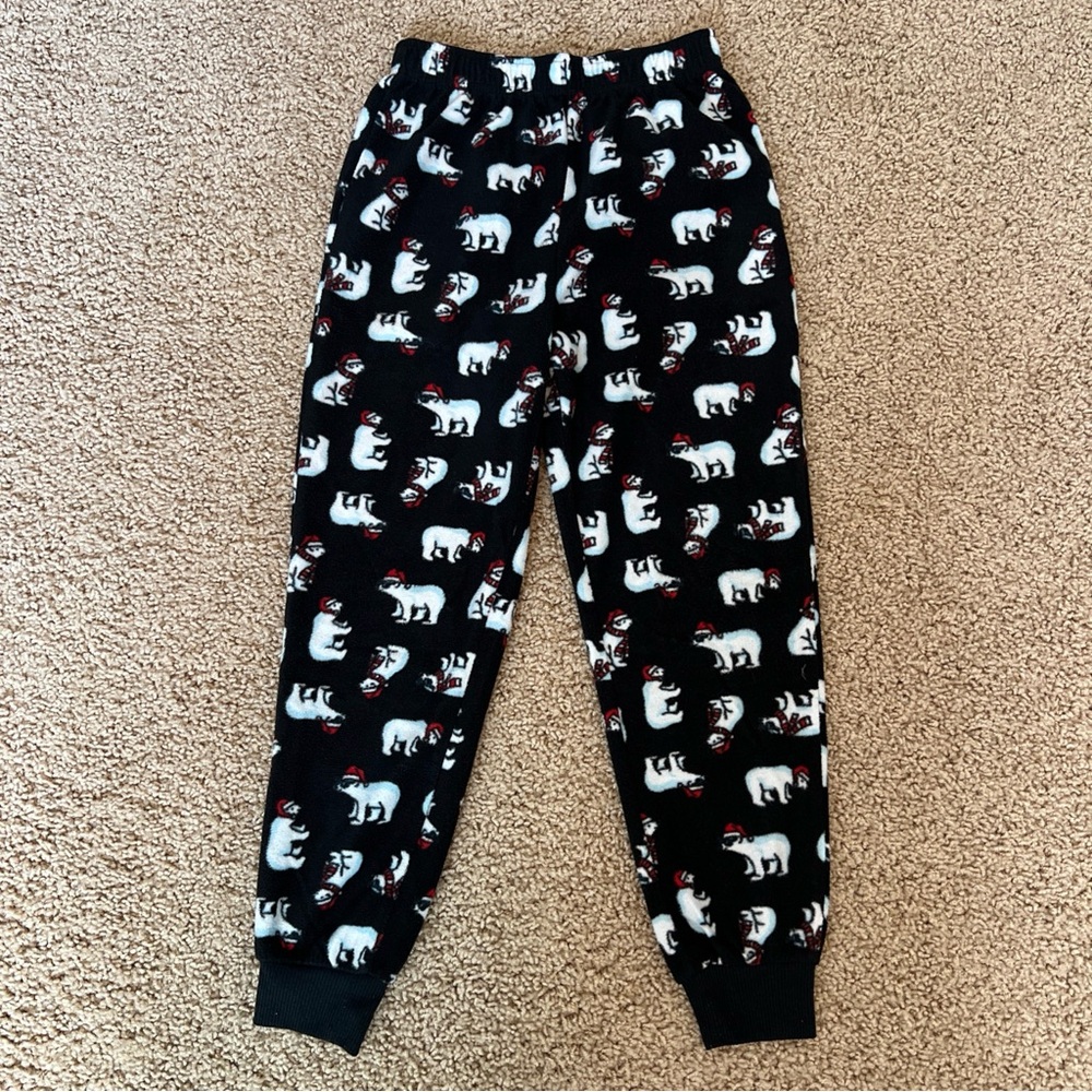 Hanes Boys Polar Bear Graphic Fleece Pajama Jogger Pants Size 6/7